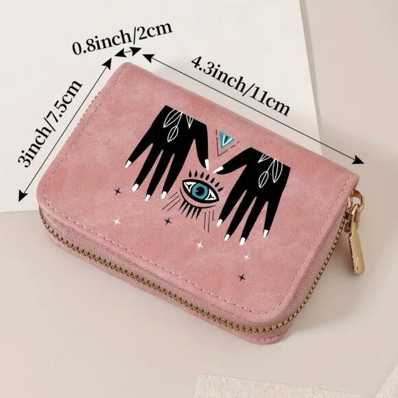 Evil Eye and Hands of Protection Pink Wallet - Picture 4 of 9